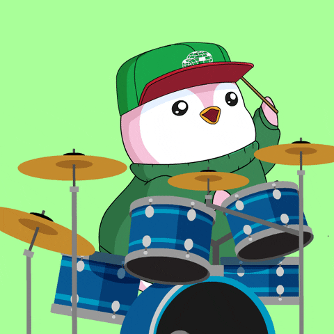 Playing Rock And Roll GIF by Pudgy Penguins