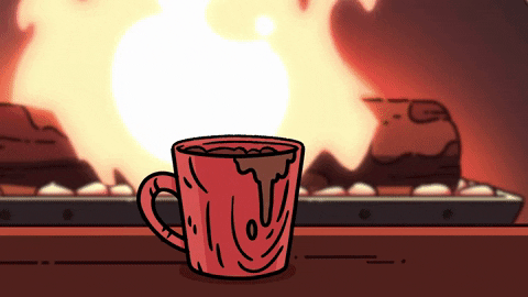 hot chocolate fire GIF by Hilda