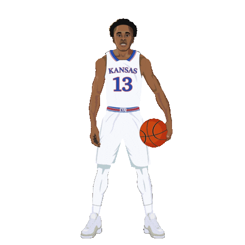 Kansas Jayhawks Basketball Sticker by SportsManias