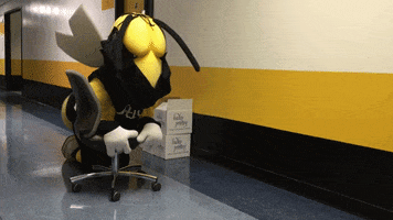 AICYellowJackets sports bored superman chair GIF