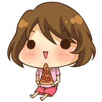 mmidori_31 food kawaii pizza eating Sticker