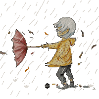 fraukvonda rain regen sturm raindrops Sticker