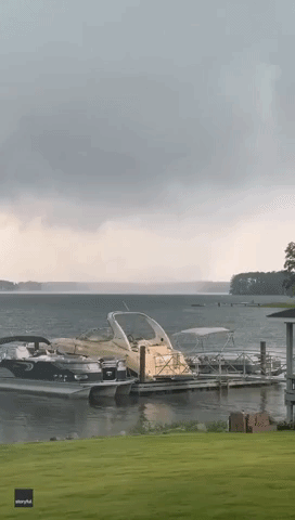 'It's Coming Right at Us': Waterspout Swirls Across South Carolina Lake
