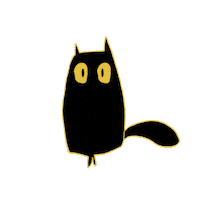 Happy Black Cat Sticker