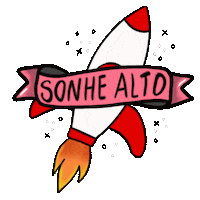 viviscarvalho lettering nasa foguete sonho Sticker