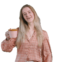 waanzinnigecontent coffee woman smiling pointing Sticker