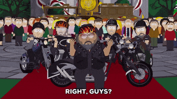 gang motorcycles GIF by South Park 