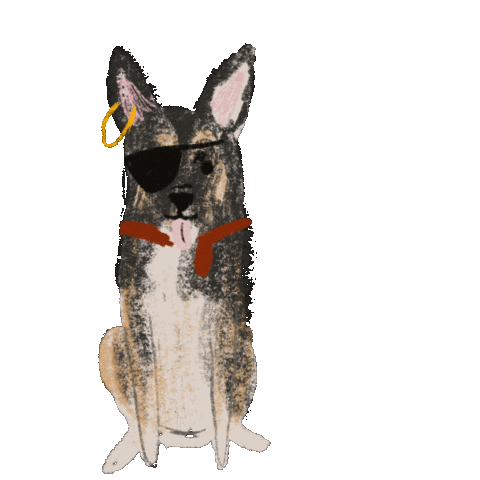 Pirate Woof Sticker by Andrea Caceres