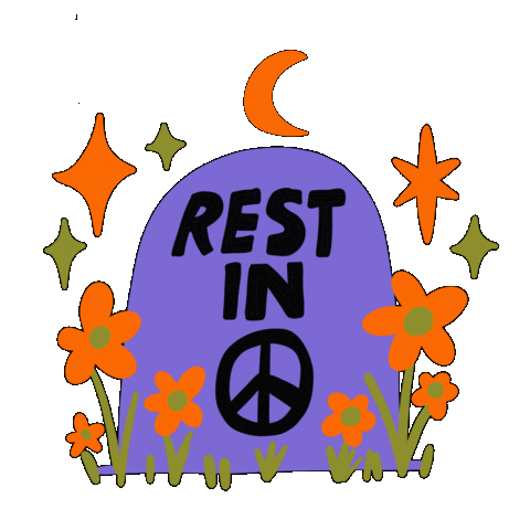 Rest In Peace Sticker by Bananna Bones