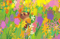 Flowers Capybara GIF by Kitten Cup Studio