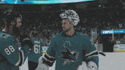 National Hockey League Fist Bump GIF by San Jose Sharks