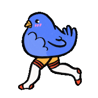 carladrawz running bird surreal birb Sticker