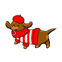 Candy Cane Dog Sticker by Stefanie Shank