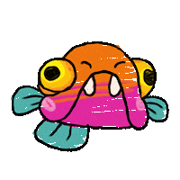 PHUNK_Animation_Studio cute neon monster doodle Sticker