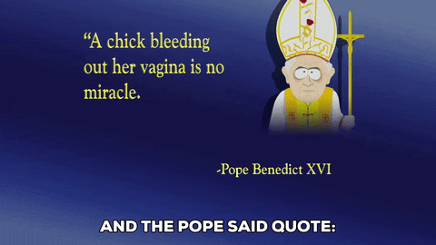 speaking pope benedict GIF by South Park 