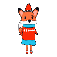 Christmas Fox Sticker