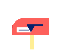Postkarte Briefkasten Sticker by Post mit Herz