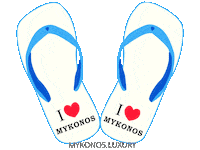 mykonoslux mykonos flip flops Sticker