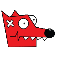 PIMAXART dog red tag graffiti Sticker