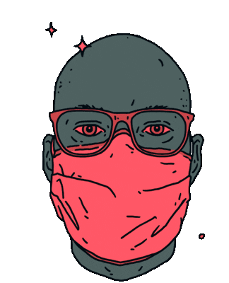 ATECREW giphyupload illustration face mask Sticker