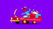 OKOO_FRANCETV happy fun christmas car GIF