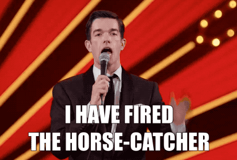 cleveland giphyupload mulaney horse loose in a hospital i have fired the horse catcher GIF