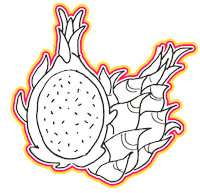 littlemissun travel dragon breakfast fruit Sticker