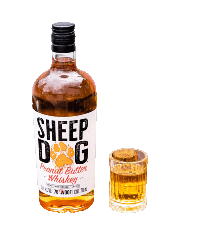 sheepdogau giphyupload drink whiskey sheep dog Sticker