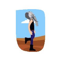 Elephant Man Mask Sticker