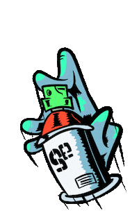 5ystemerror graffiti spray work in progress cans Sticker