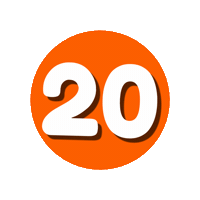 Orange Number Sticker