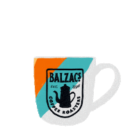 BalzacsCoffeeRoasters love hot coffee mug Sticker