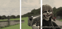 morphin fight 3d horror gun GIF
