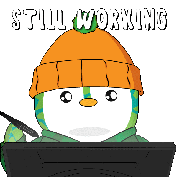 Happy Work Sticker by Pudgy Penguins