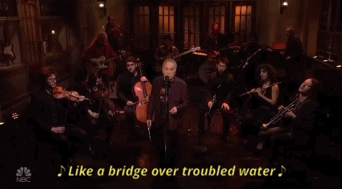 paul simon like a bridge over troubled water GIF by Saturday Night Live
