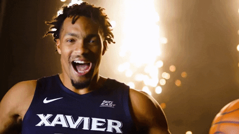 Yelling College Basketball GIF by Xavier Men's Basketball