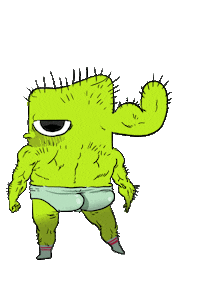 Muscle Cactus Sticker by Donovann