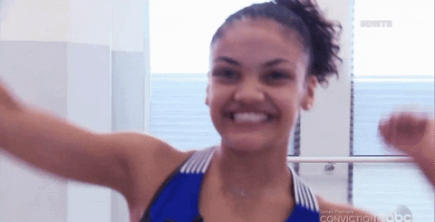 Laurie Hernandez Happy Dance GIF by Dancing with the Stars