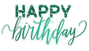 ktespinola birthday happy birthday confetti teal Sticker