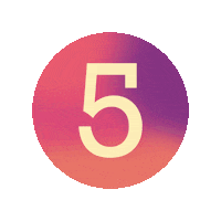 kixels glitch 5 numbers gradient Sticker