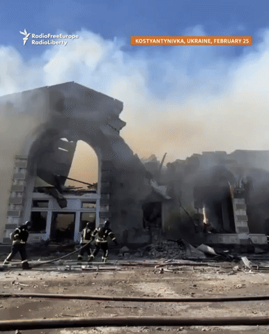 Train Station Destroyed After Russian Strike in Kostyantynivka
