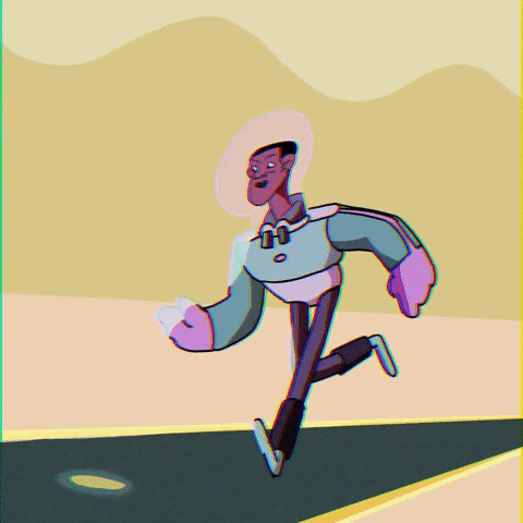 carldarpa retro space run running GIF