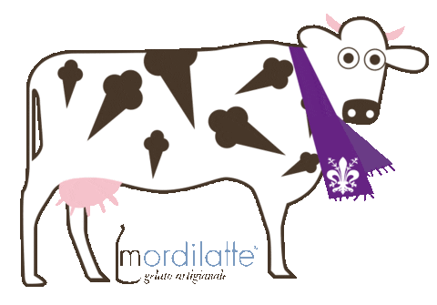 mordilatte giphyupload icecream cow latte Sticker