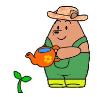 Bear Plants Sticker