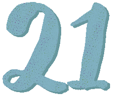 Twenty One Number Sticker by Pani Dominika