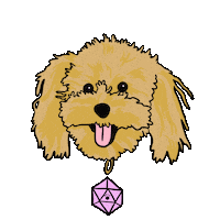 dzanabanana dog flowers dnd dd Sticker