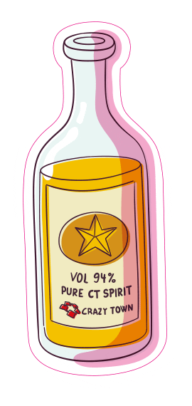 bottle crazy town jallu Sticker