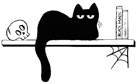 Bored Black Cat Sticker