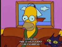chuckling homer simpson GIF