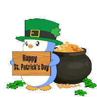 St Patricks Day Gold Sticker by Pudgy Penguins